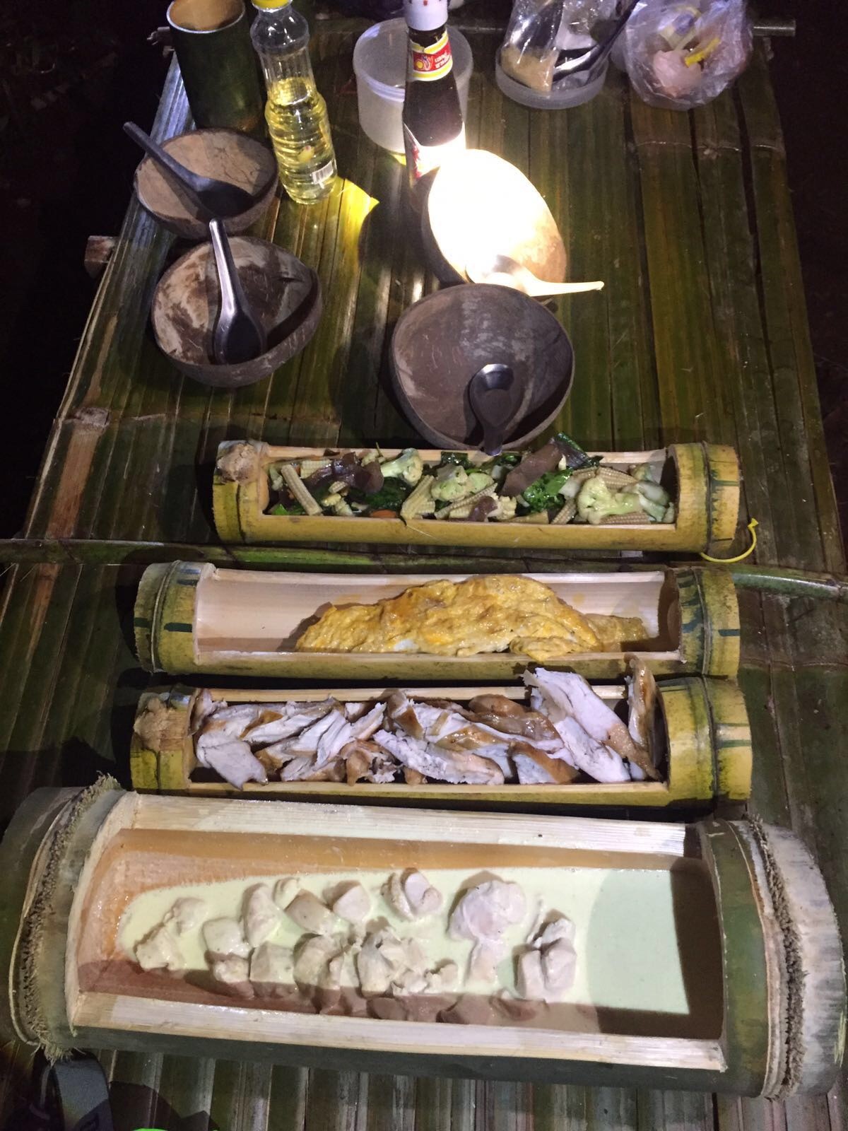 jungle trekking at night dinner